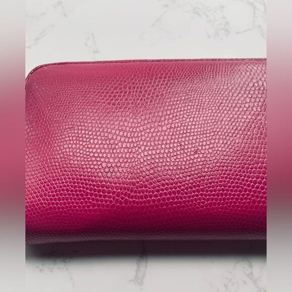 Diane Von Furstenberg Dark Pink Zip Around Wallet - Picture 6 of 13